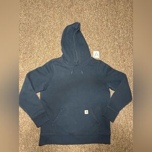 Carhartt Hoodie Womens L Navy Relaxed Fit Pullover Kangaroo Pocket Cotton